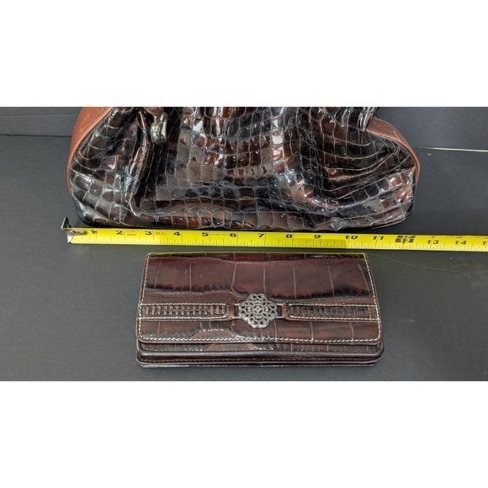 Vintage Brighton Hobo bag with wallet, Crocodile brown leather